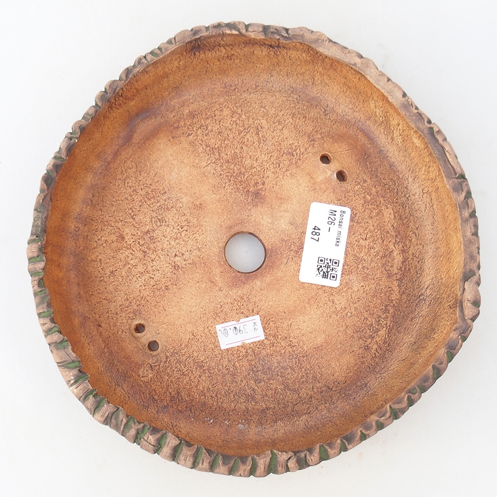 Keramická miska na bonsaje 20 x 20 x 5 cm, zelená