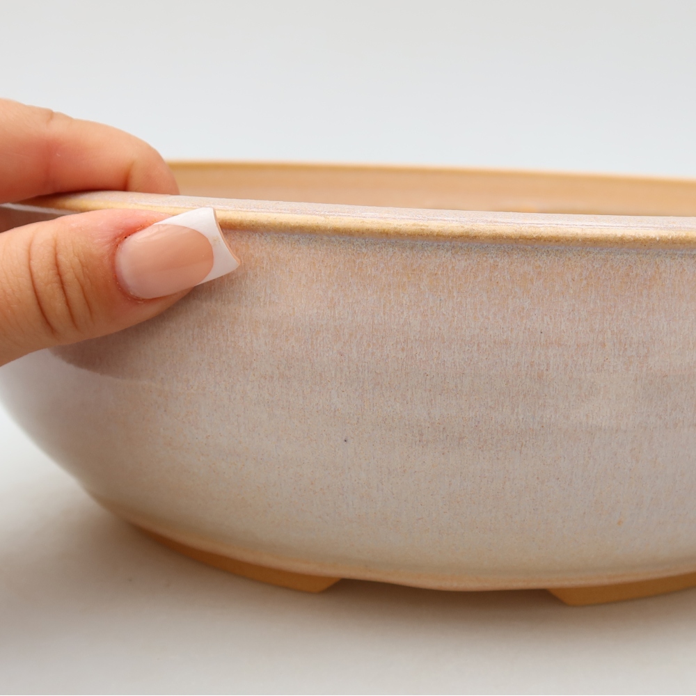 Keramická miska na bonsaje 26,5 x 26,5 x 8 cm, farba béžová