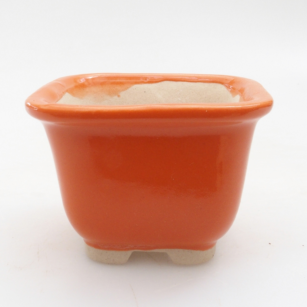 Mini bonsai miska 6 x 6 x 4,5 cm, farba oranžová