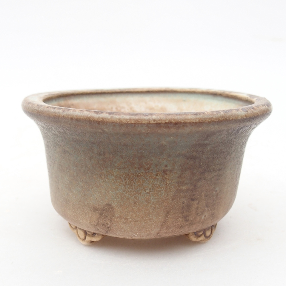 Keramická bonsai miska 9 x 9 x 3,5 cm, farba zelená