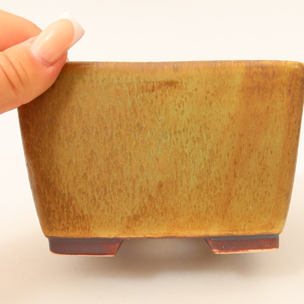 Keramická miska na bonsai 13 x 13 x 8 cm, farba zelená