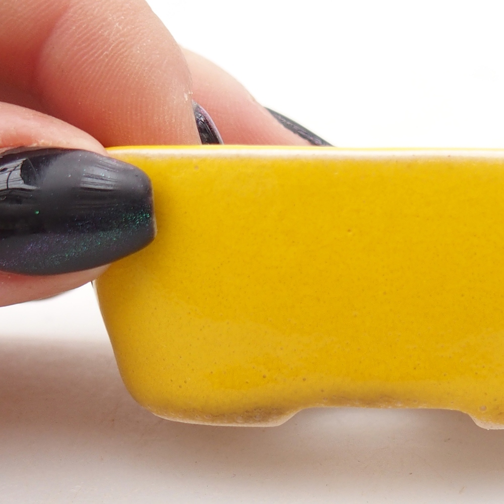 Mini bonsajová miska 6 x 5 x 2,5 cm, žltá