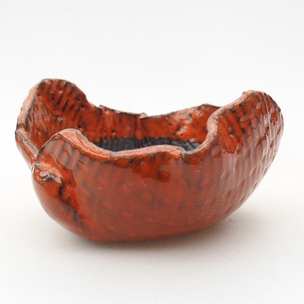 Keramická mušľa 8,5 x 8,5 x 5 cm, farba oranžová