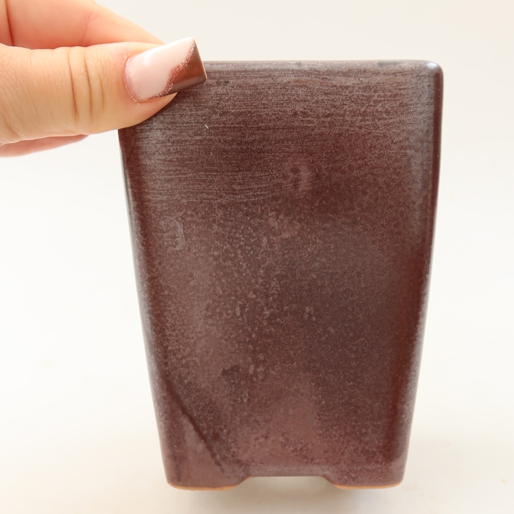 Keramická miska na bonsaje 8,5 x 8,5 x 11 cm, hnedá