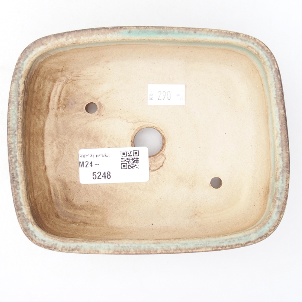 Keramická bonsai miska 14,5 x 11,5 x 4 cm, farba zelená