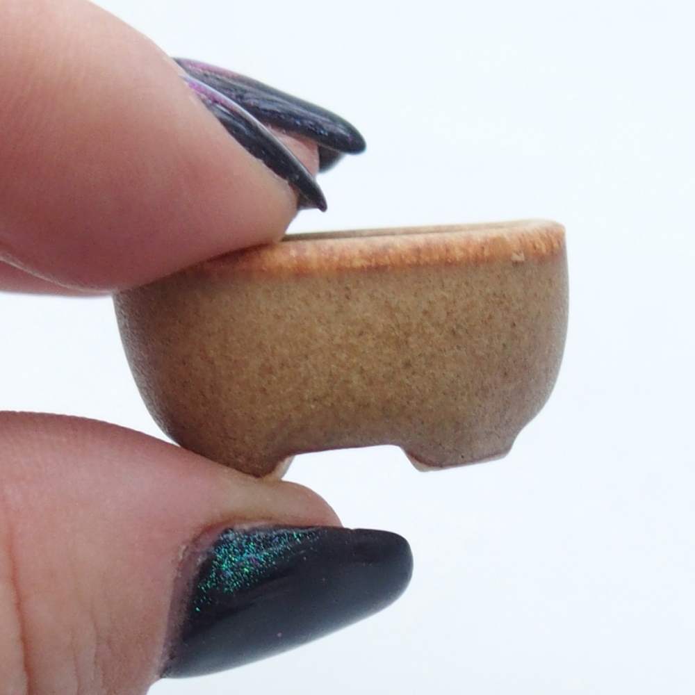 Mini bonsajová miska 2,5 x 2 x 1,5 cm, hnedá