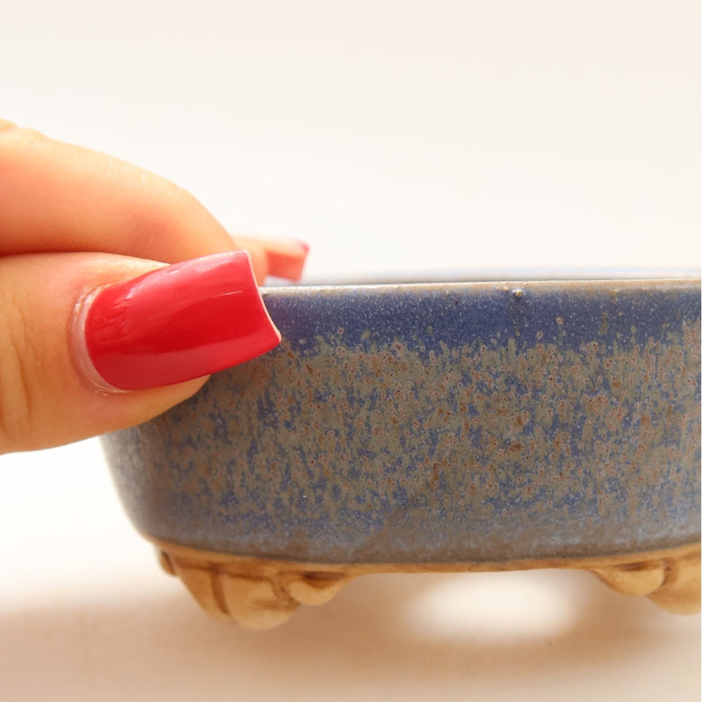 Keramická miska na bonsaje 9,5 x 8 x 4 cm, farba modrá