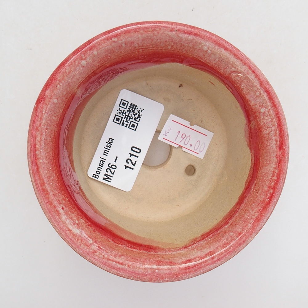 Keramická miska na bonsaje 9 x 9 x 5 cm, farba červená