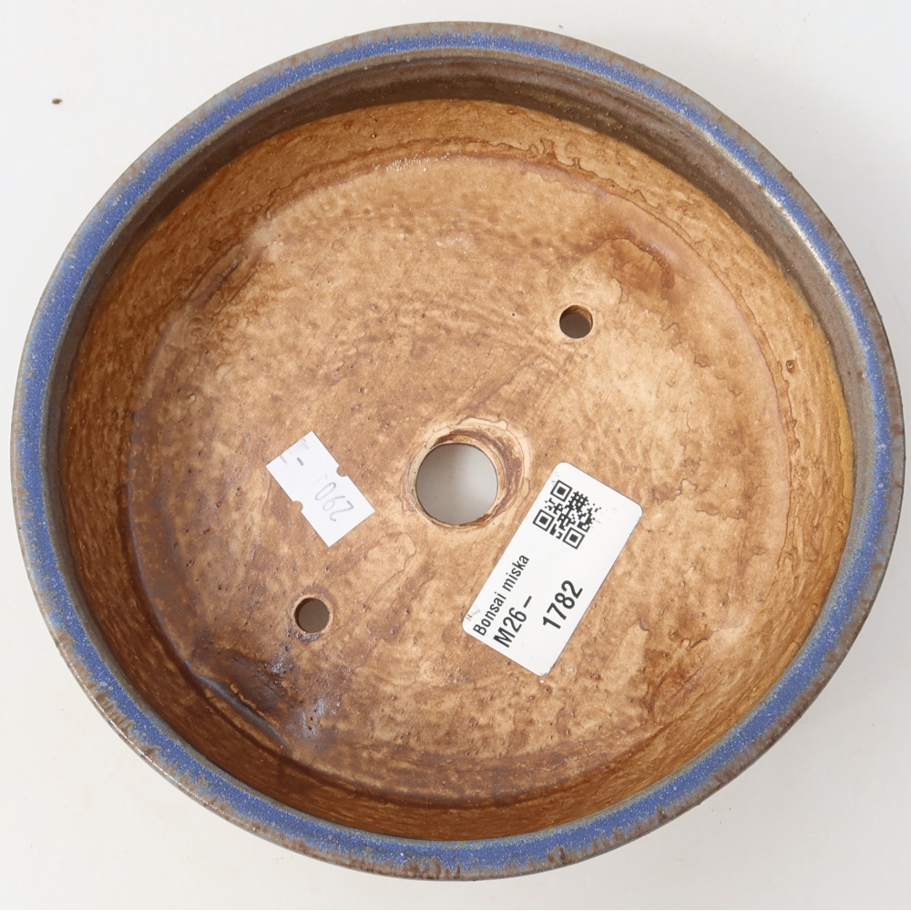 Keramická miska na bonsai 15,5 x 15,5 x 5 cm, farba modrá