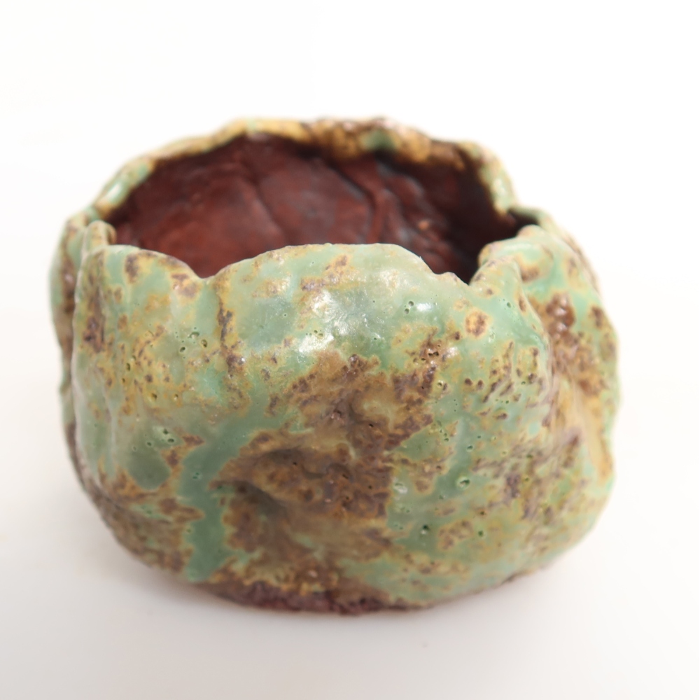 Keramická škrupina  7 x 7 x 6 cm, farba zelená