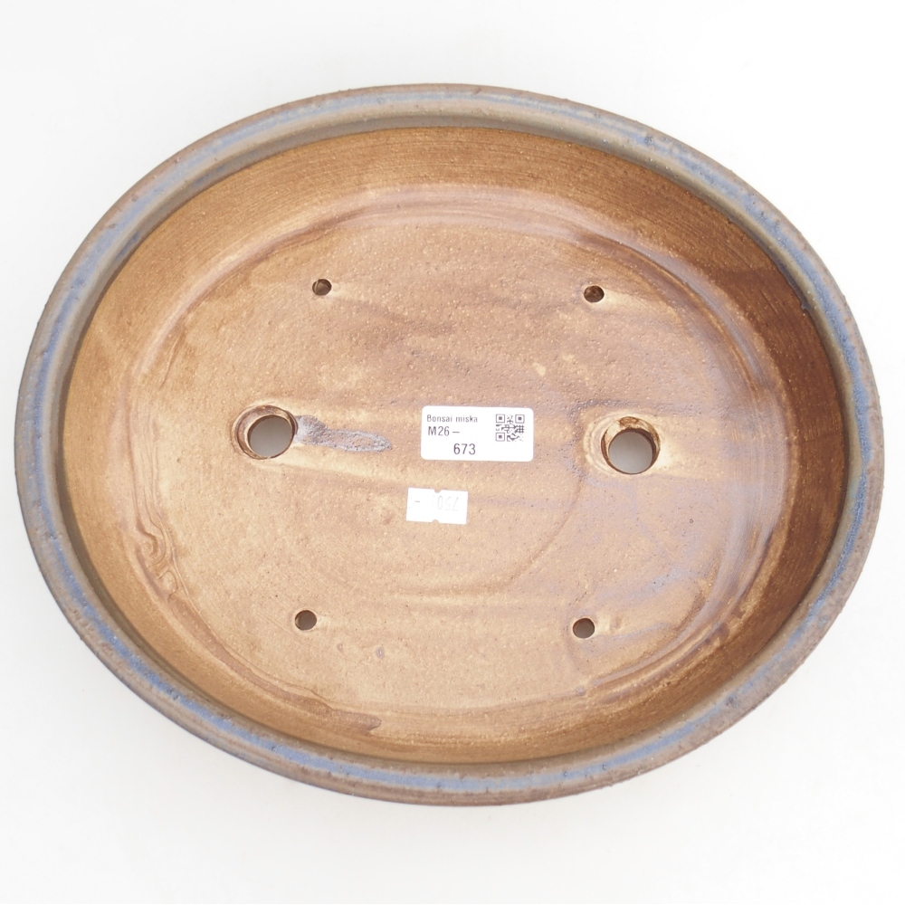 Keramická bonsajová miska 25 x 20 x 7,5 cm, zelená