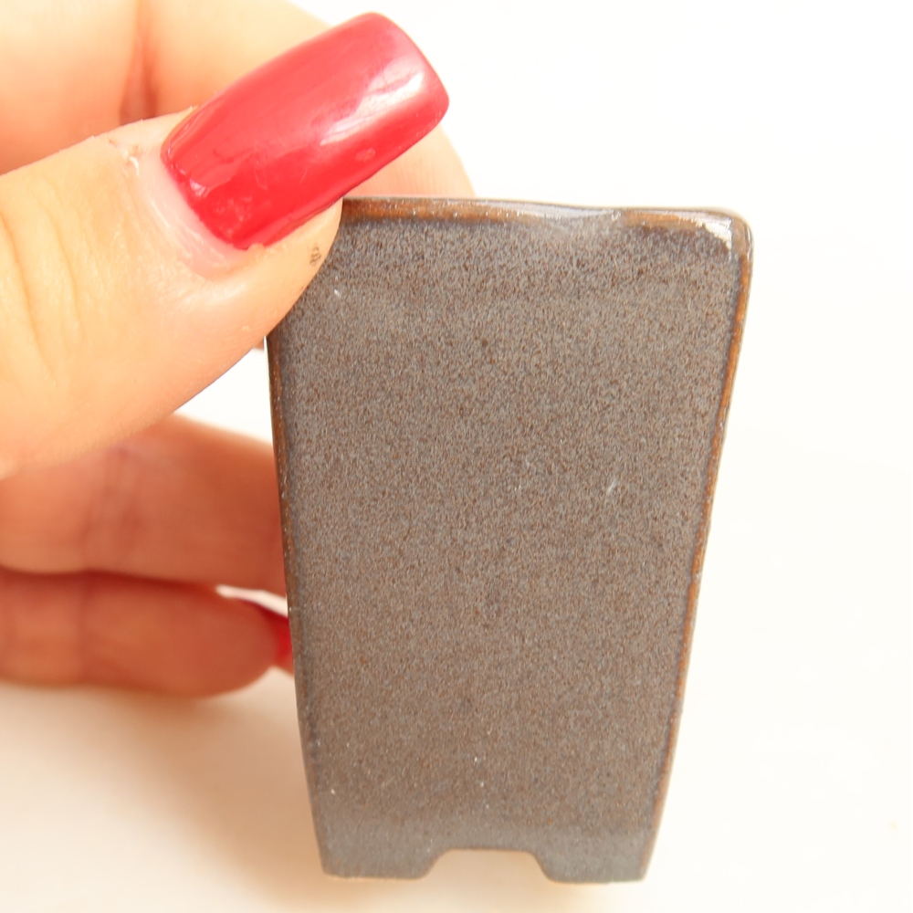 Keramická miska na bonsaje 3,5 x 3,5 x 5 cm, farba sivá
