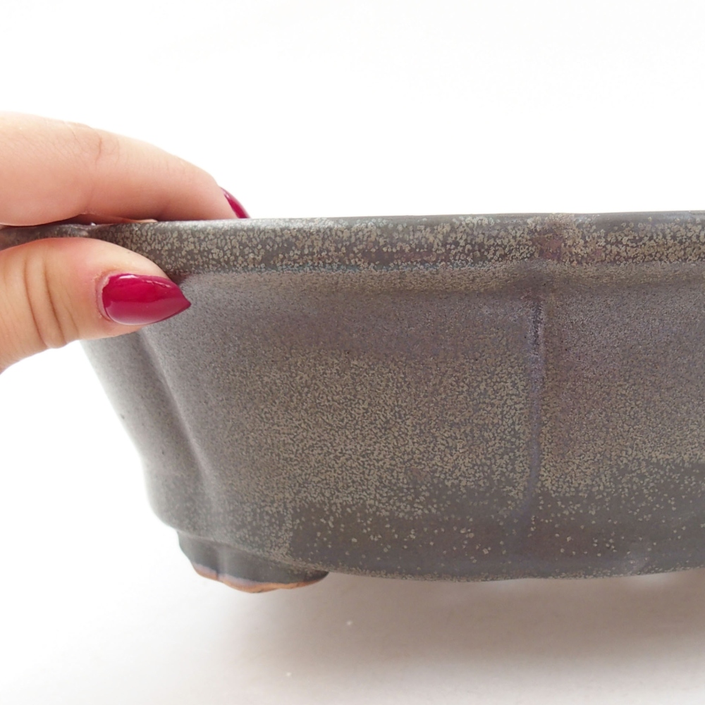 Keramická bonsai miska 26 x 26 x 8 cm, farba šedá