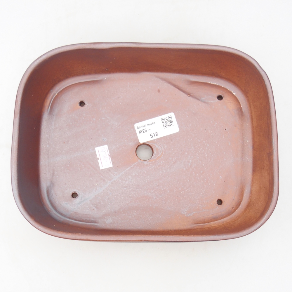 Keramická bonsajová miska 22,5 x 17 x 6 cm, farba kovu