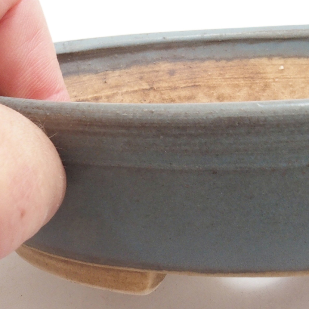 Keramická bonsai miska 15 x 13,5 x 3,5 cm, farba modra