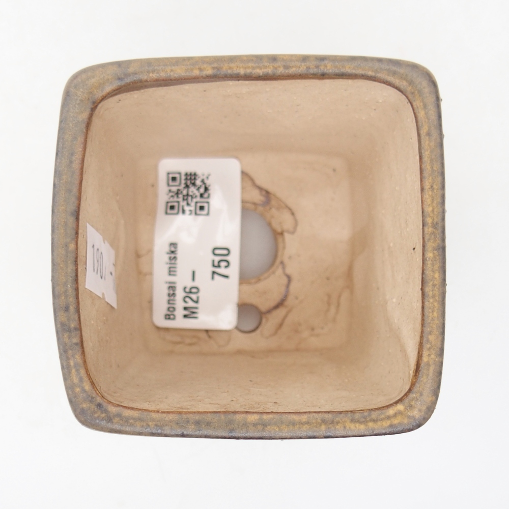Keramická miska na bonsaje 6,5 x 6,5 x 7 cm, hnedá