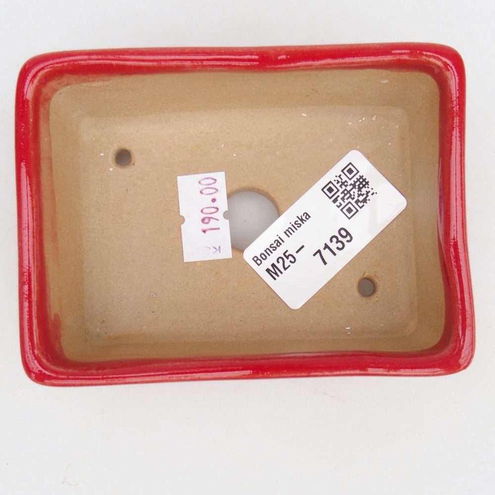 Keramická bonsajová miska 9,5 x 7 x 3,5 cm, farba červená