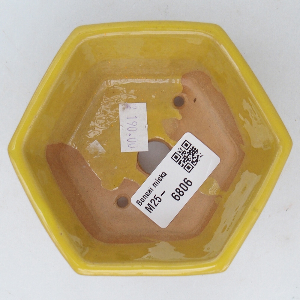 Keramická miska na bonsaje 10,5 x 9,5 x 5 cm, žltá