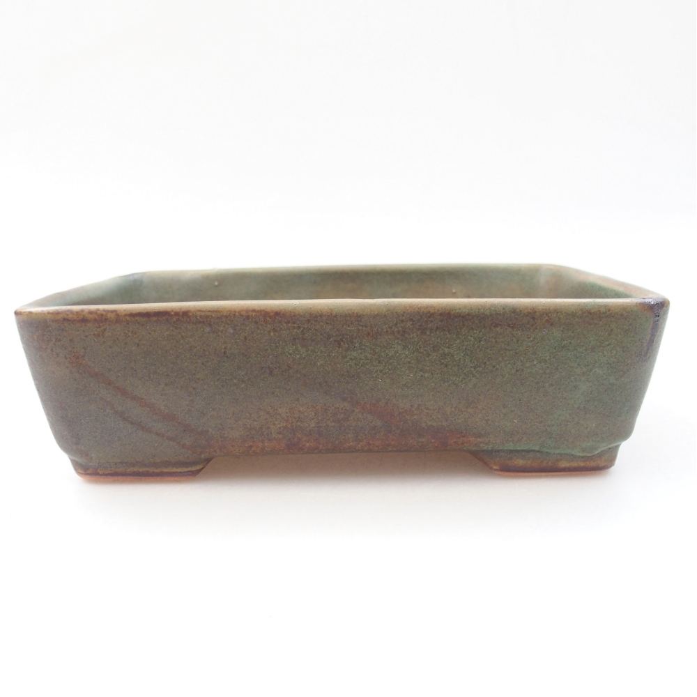 Keramická bonsai miska 18 x 13 x 5 cm, farba zelená