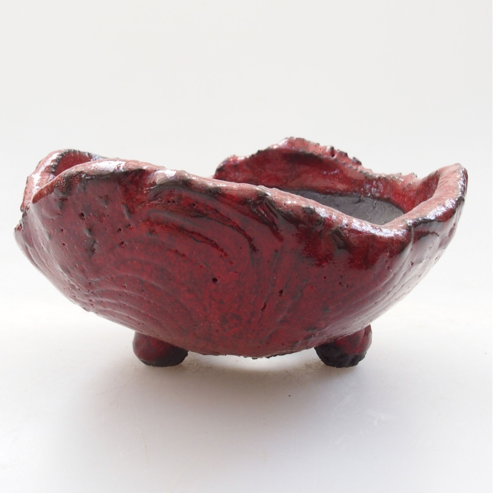 Keramická Škrupina 9 x 8 x 5 cm , farba červená