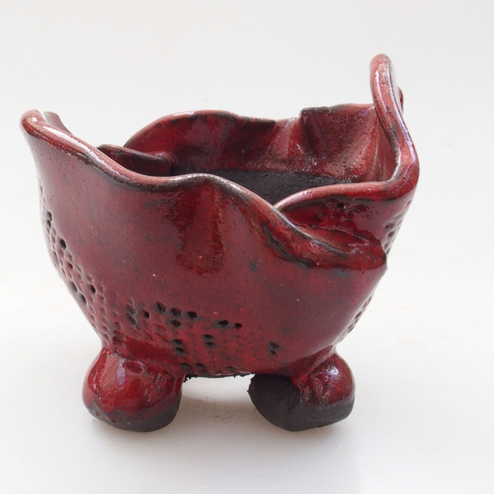 Keramická Škrupina 8 x 7 x 8 cm , farba červená