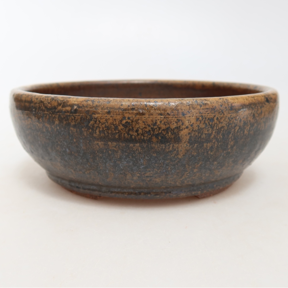 Keramická miska na bonsaje 14,5 x 14,5 x 5 cm, hnedá