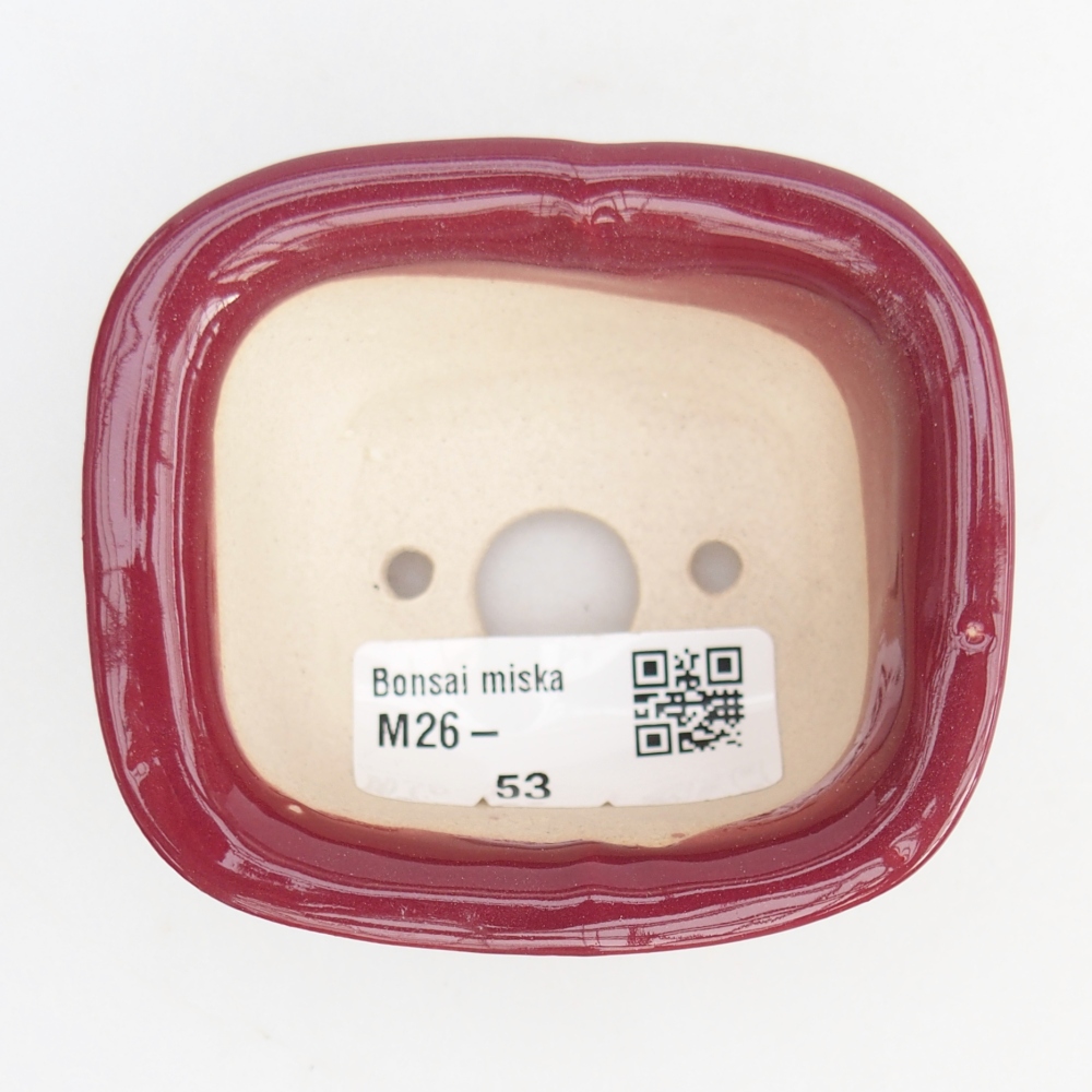 Mini bonsajová miska 7,5 x 6,5 x 3,5 cm, bordová