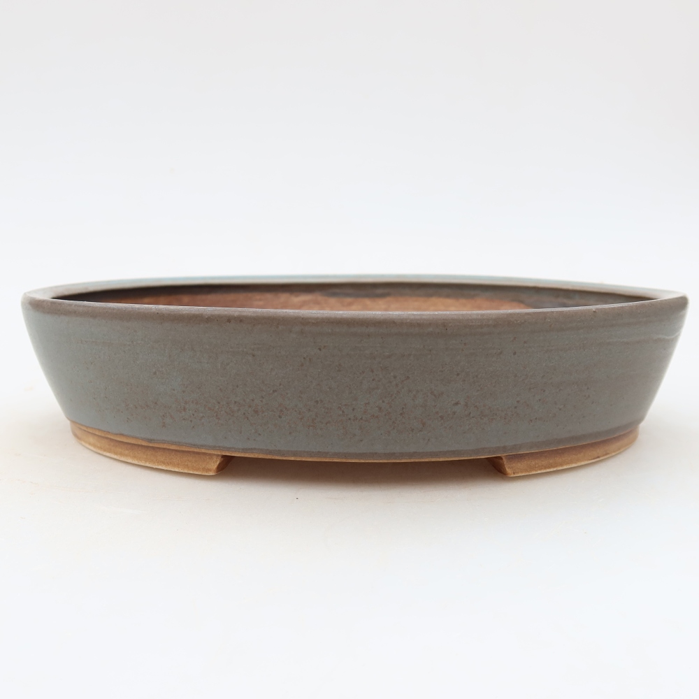 Keramická miska na bonsaje 21 x 19 x 4,5 cm, farba modrá