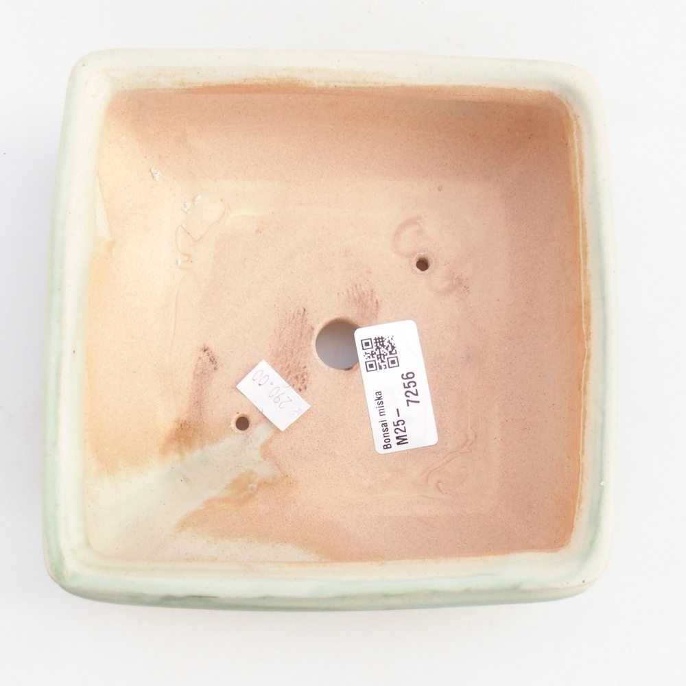 Keramická miska na bonsaje 15,5 x 15,5 x 6 cm, zelená