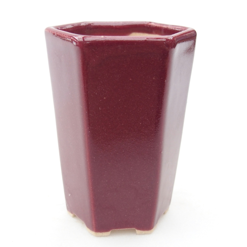 Mini bonsajová miska 5 x 4,5 x 6,5 cm, bordová