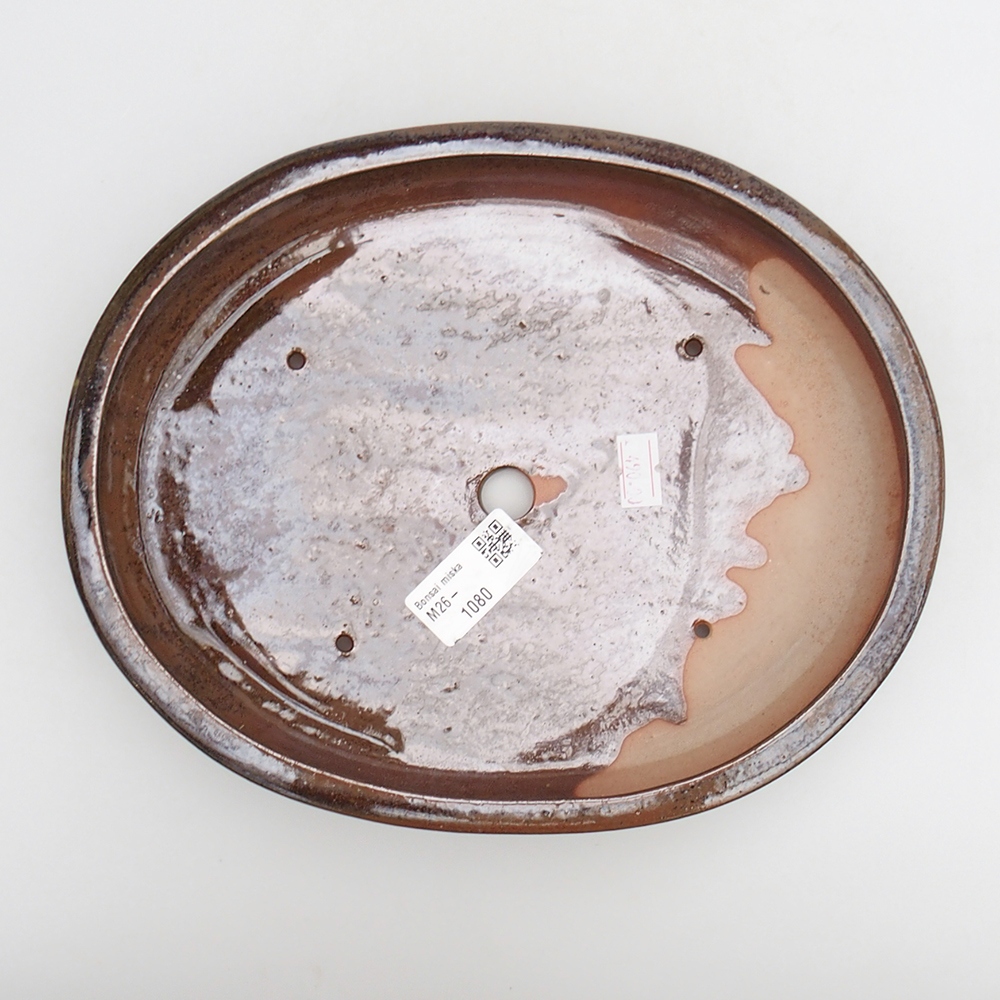 Keramická miska na bonsaje 24 x 19,5 x 4 cm, hnedá