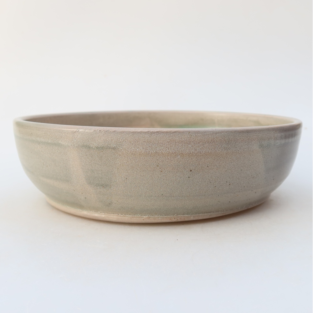 Keramická miska na bonsaje 20,5 x 20,5 x 6 cm, farba béžová