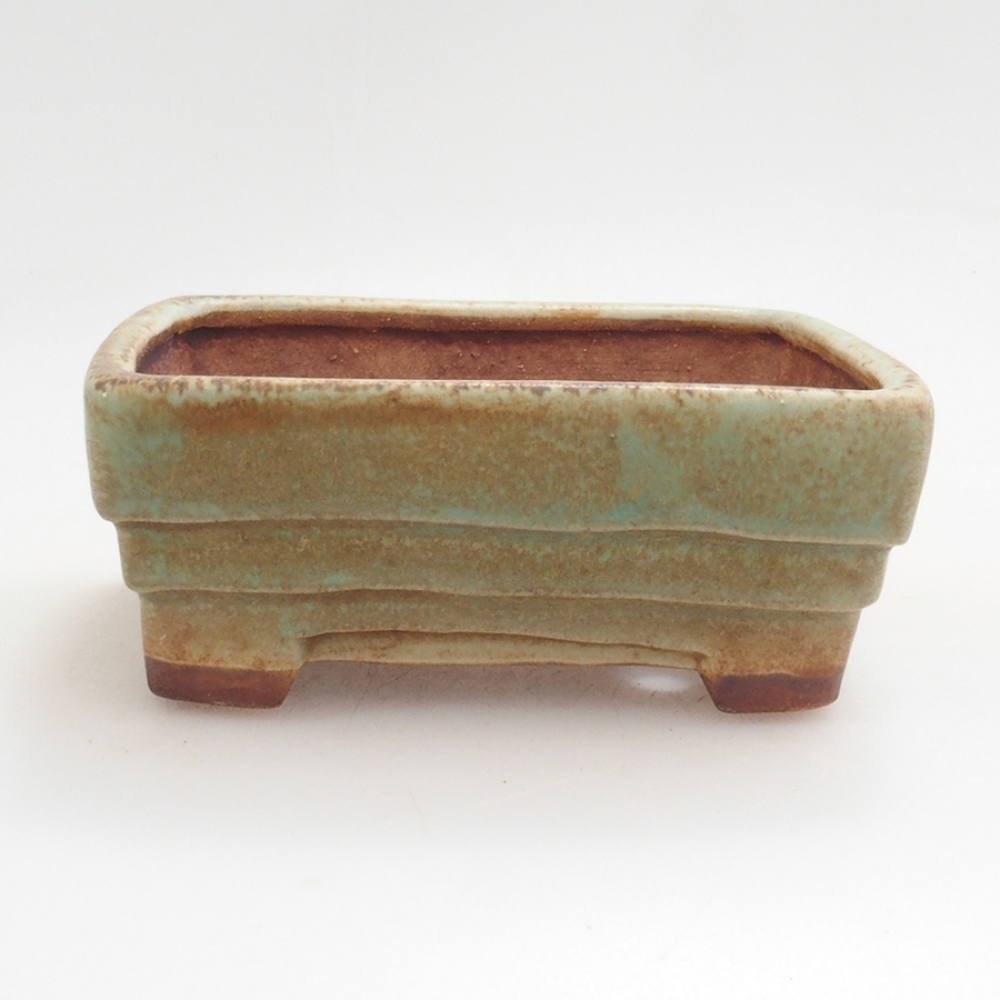 Keramická bonsai miska 9 x 7,5 x 3,5 cm, farba zelena