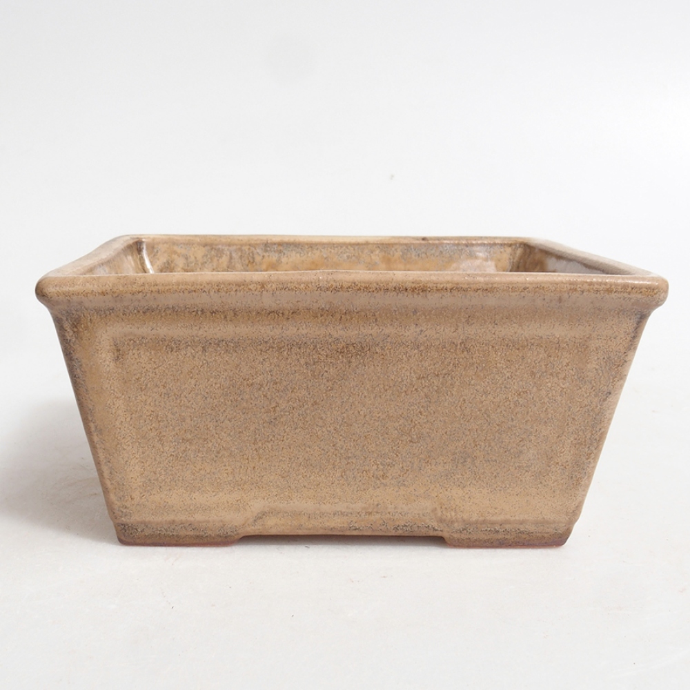 Keramická bonsai miska 11,5 x 10,5 x 6 cm, farba  béžová