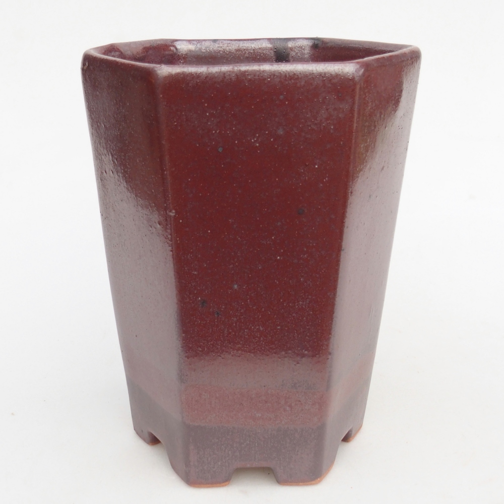 Keramická miska na bonsaje 12,5 x 11,5 x 16,5 cm, bordová