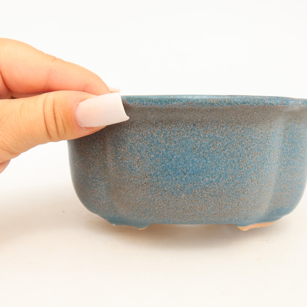 Keramická miska na bonsaje 13,5 x 11 x 6 cm, farba modrá