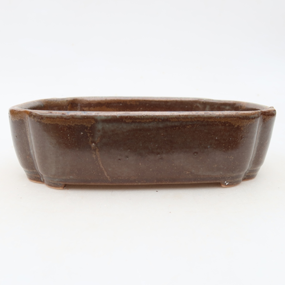 Keramická miska na bonsaje 16 x 11,5 x 4 cm, farba hnedá