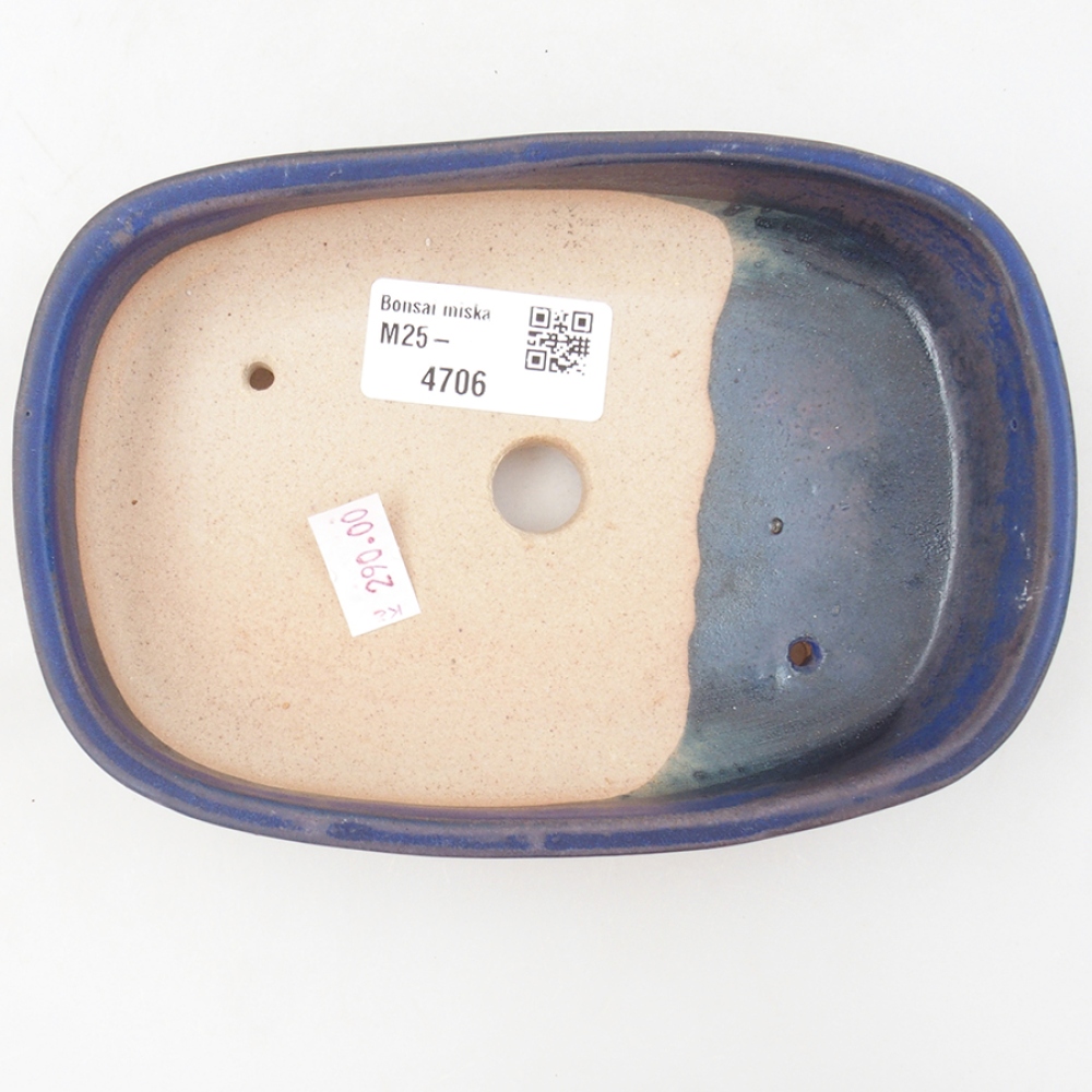 Keramická bonsai miska 16 x 11 x 3,5 cm, farba modra