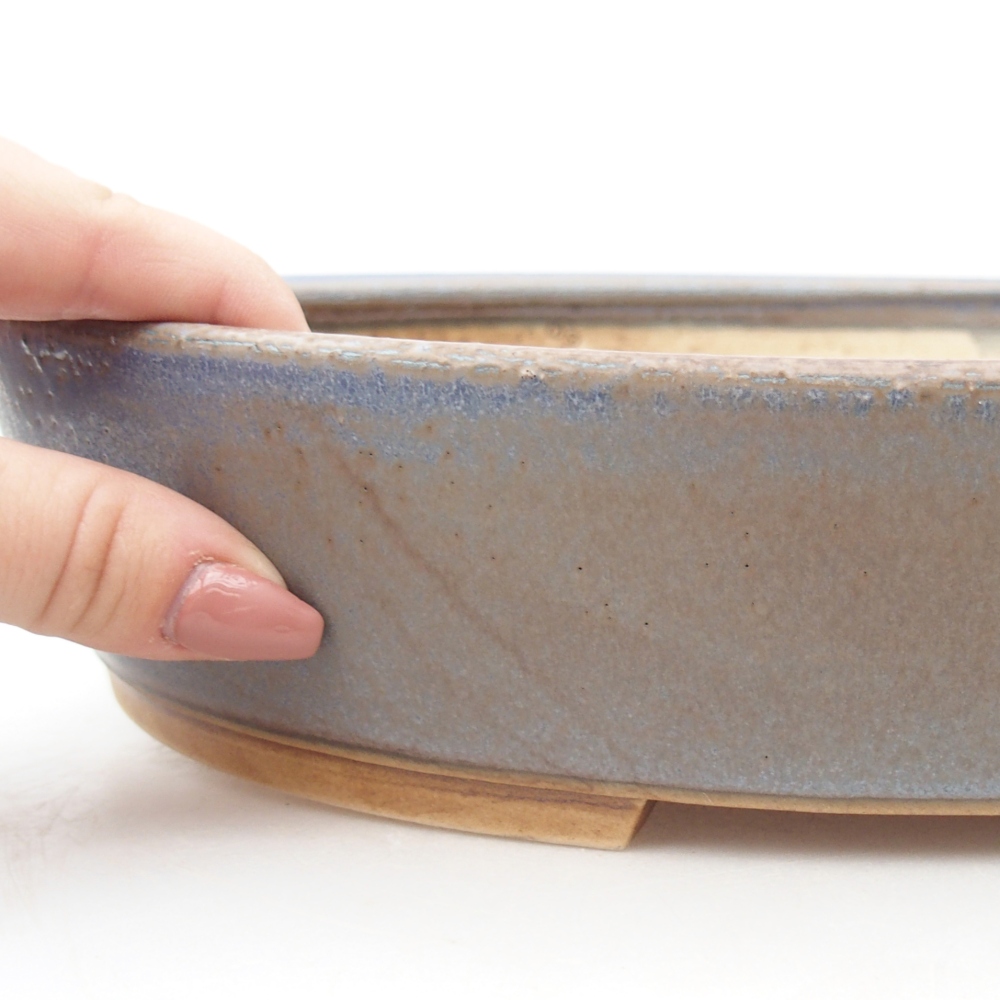 Keramická miska na bonsaje 31,5 x 27,5 x 6 cm, farba modrá