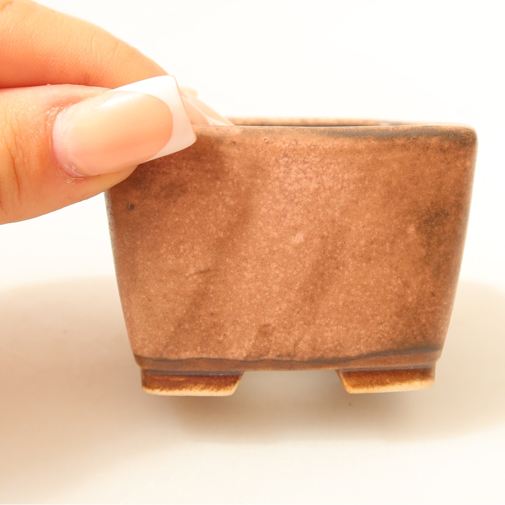Keramická miska na bonsai 6,5 x 6,5 x 4,5 cm, farba ružová