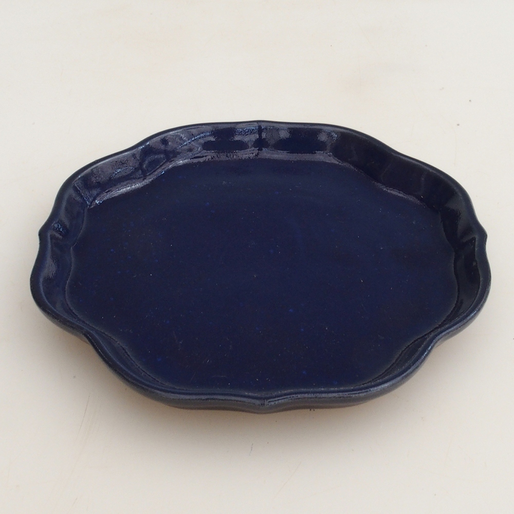 Keramická podmiska H06 - 14 x 14 x 1,5 cm - modrá