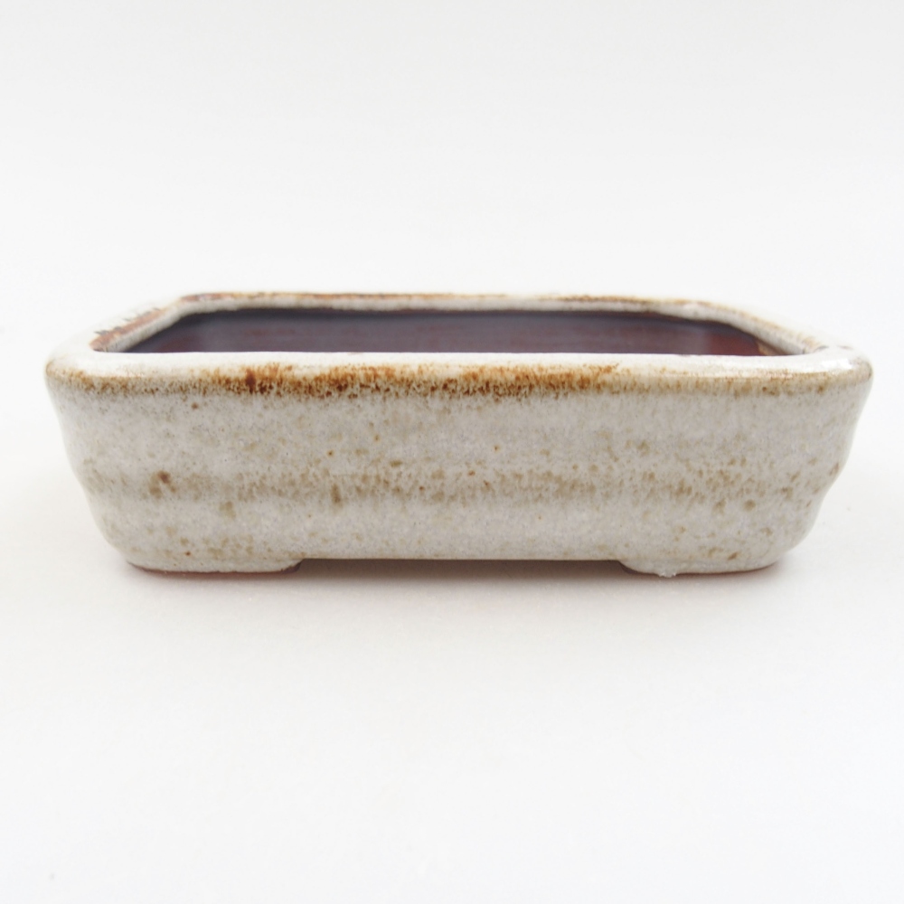 Keramická bonsai miska 11 x 8,5 x 3 cm, farba biela