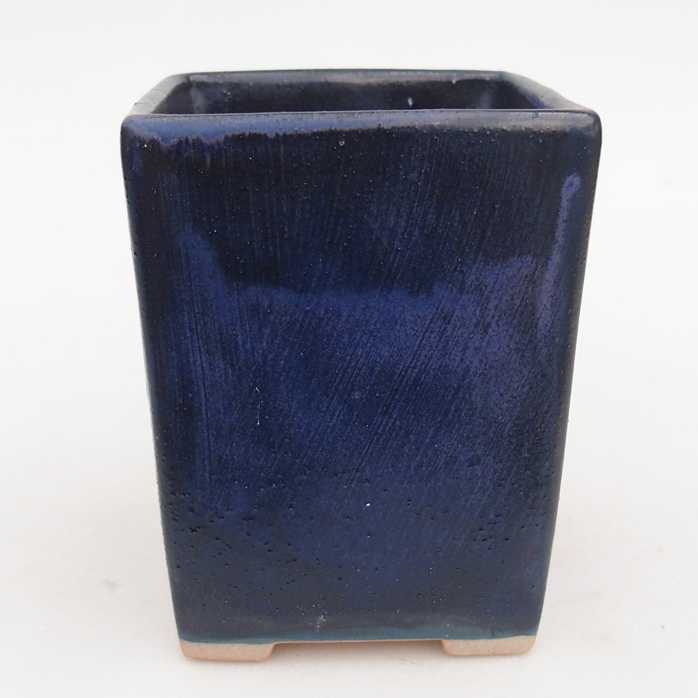 Keramická miska na bonsaje 7,5 x 7,5 x 10 cm, farba modrá