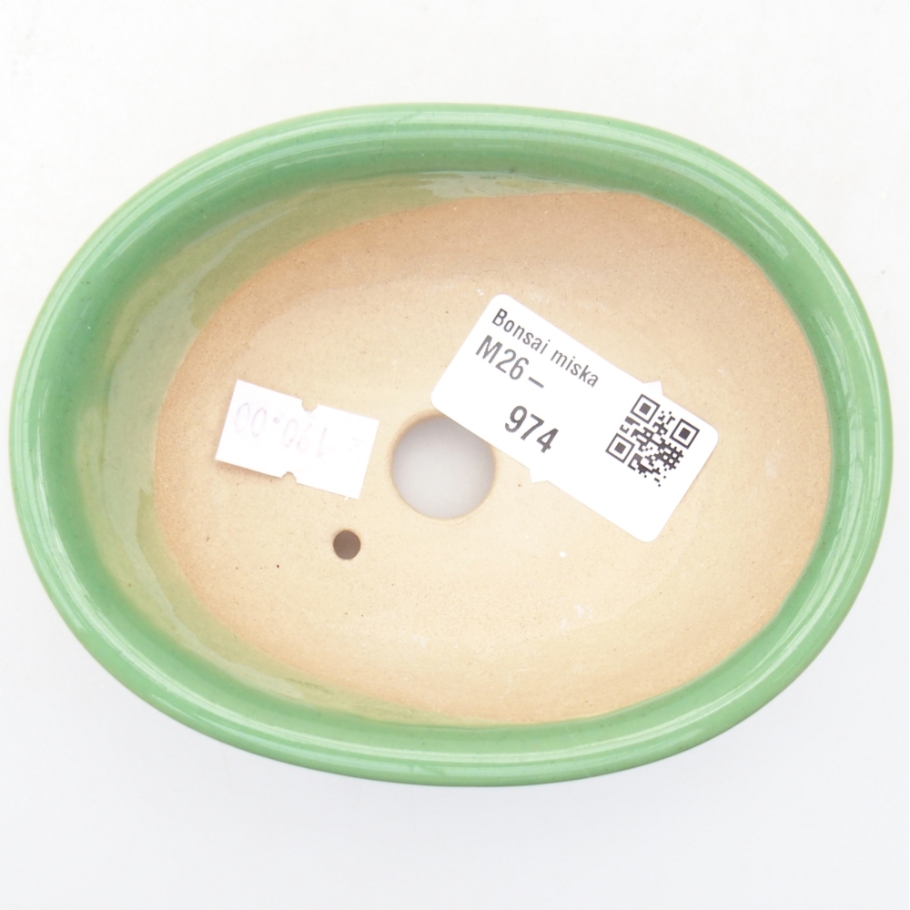 Keramická miska na bonsaje 11 x 8,5 x 4 cm, zelená