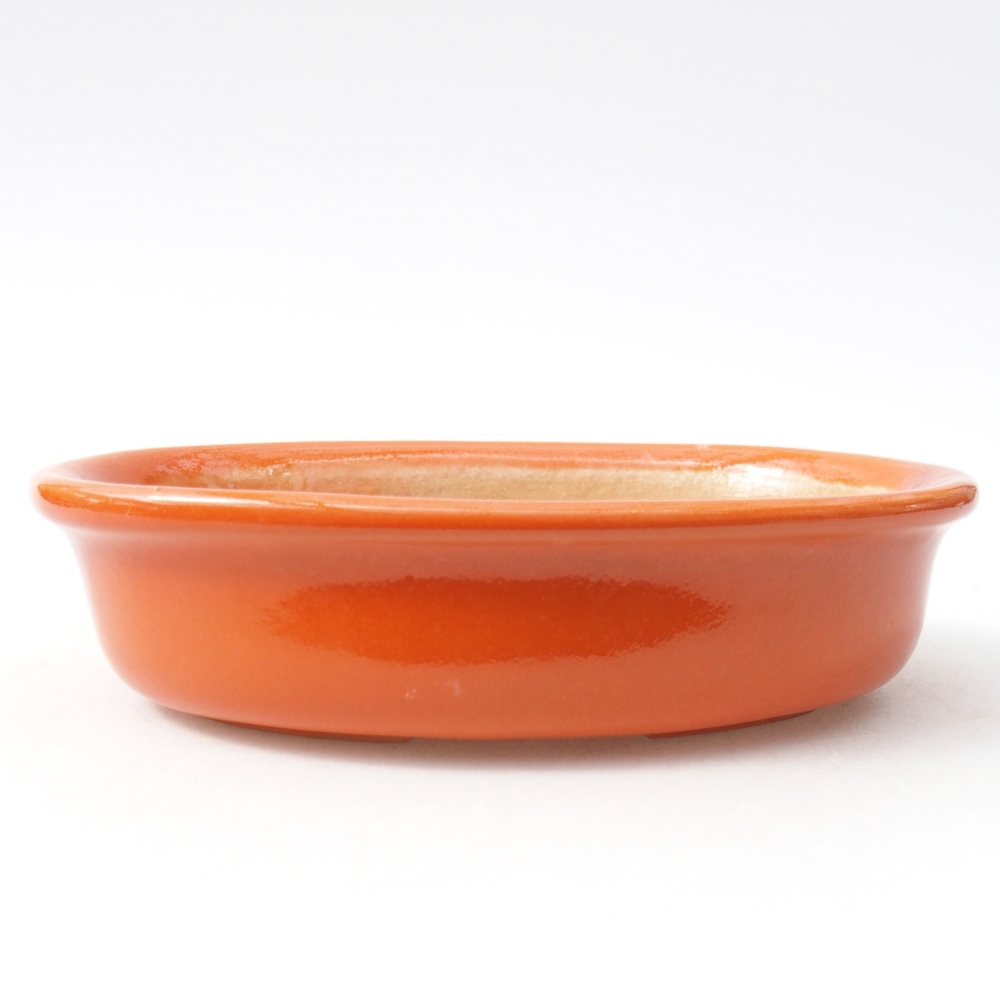 Keramická bonsajová miska 14,5 x 10,5 x 3,5 cm, oranžová