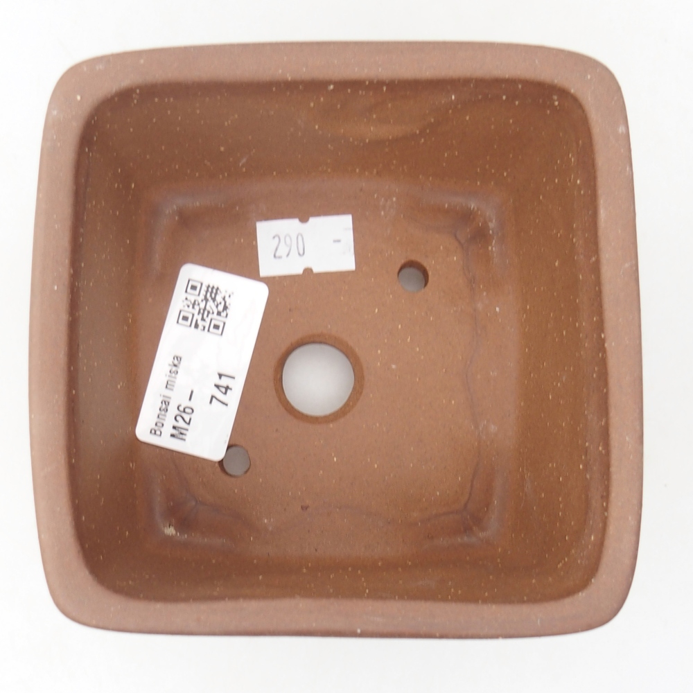 Keramická miska na bonsaje 11 x 11 x 7 cm, hnedá