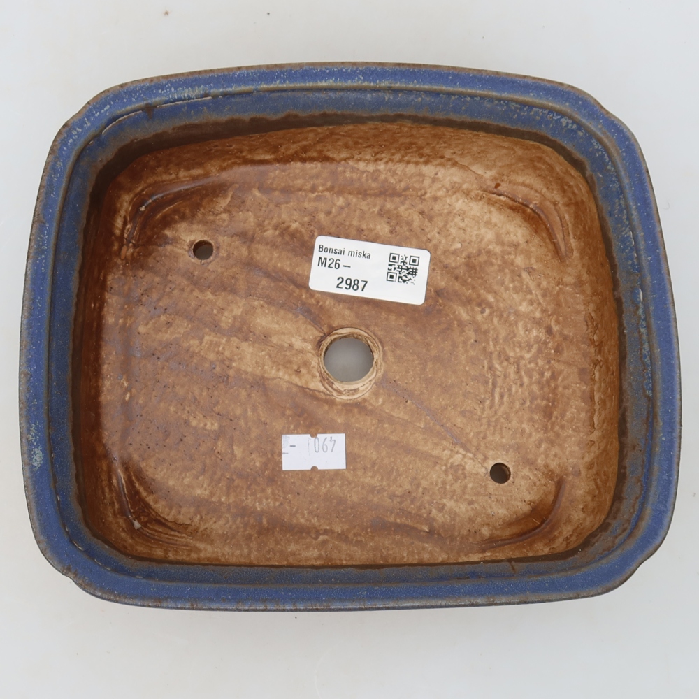 Keramická miska na bonsaje 20 x 17,5 x 6 cm, farba modrá