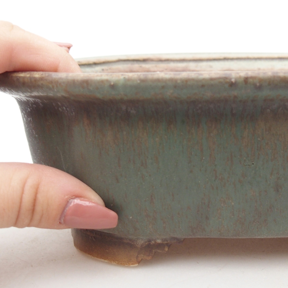 Keramická bonsajová miska 20 x 16,5 x 7 cm, zelená