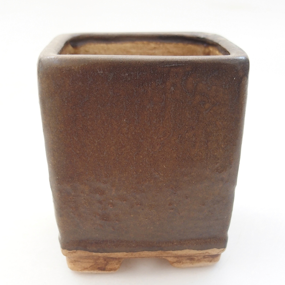 Keramická bonsai miska 6,5 x 6,5 x 7 cm, farba hnedá