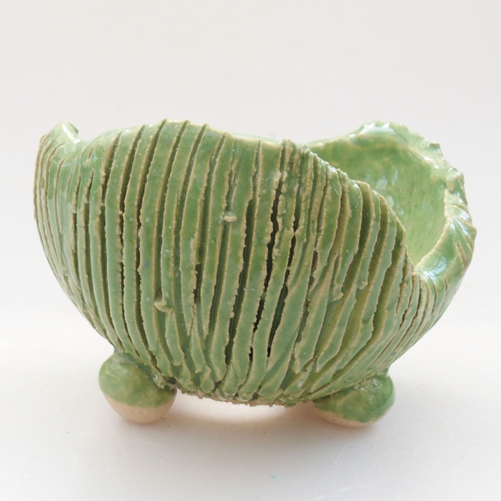 Keramická Škrupina 7,5 x 7,5 x 5,5 cm, farba zelená